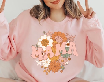 Retro Mama Sweatshirt Floral Gift for Mom