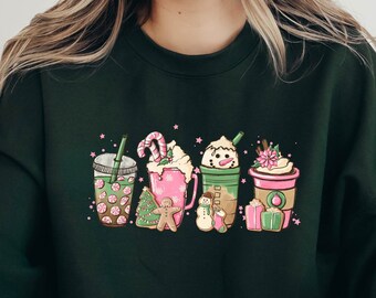 Christmas Coffee Sweatshirt: Holiday Crewneck Sweater, Coffee Lover Gift