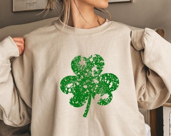 St Patricks Day Sweatshirt: Lucky Shamrock Irish Crewneck