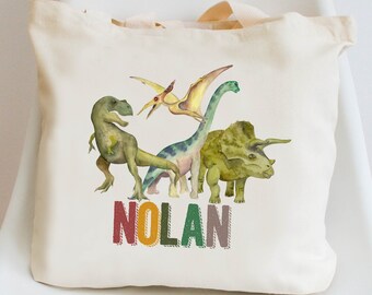 Personalisierte Kinder Tragetasche: Dinosaurier Design, Montessori Tasche