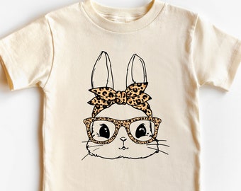 Cute Toddler Easter Shirt Bunny With Glasses