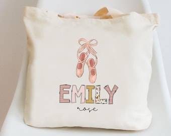 Personalized Ballerina Tote Bag: Kids Dance Bag