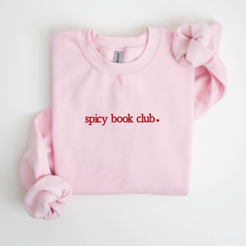 Embroidered 'Spicy Book Club' Crewneck Sweatshirt - Cozy Book Lover Gift image 4