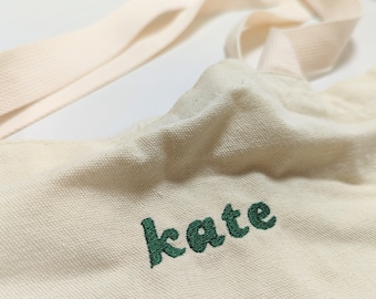 Embroidered Tote Bag Custom Name Embroidered Tote Bag