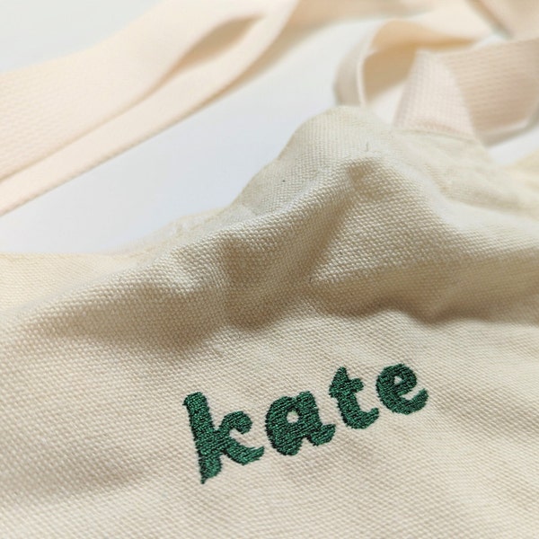 Embroidered Tote Bag Custom Name Embroidered Tote Bag