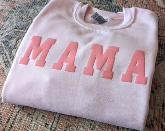 Mama Sweatshirt Puff Print Gift for Mom