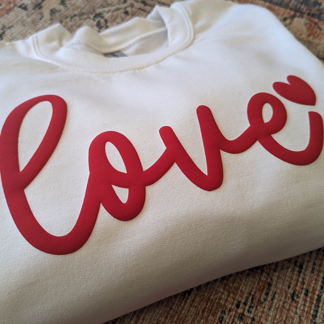 Red Puff XOXO Print Valentines Heart Sweatshirt main image 1