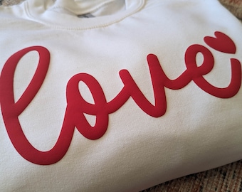 Puff Print Love Sweatshirt | Valentine's Day Gift