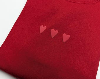Embossed Hearts Valentine Sweatshirt - Love Crewneck Gift