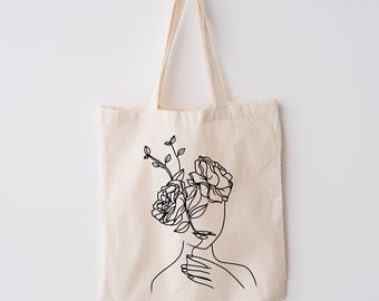 Sac Fourre-tout Esthétique En Toile Réutilisable Pour Femme Et