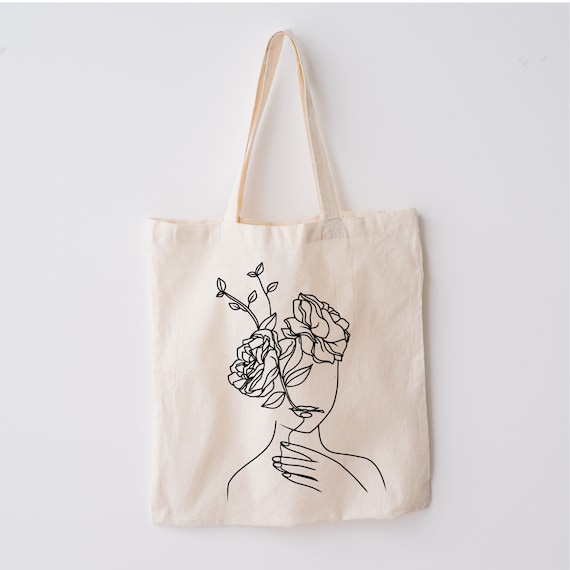 Canvas Aesthetic Tote Bags, Aesthetic Canvas Bag Women