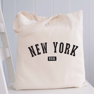 New York USA Canvas Mignon Tote Bag Esthétique