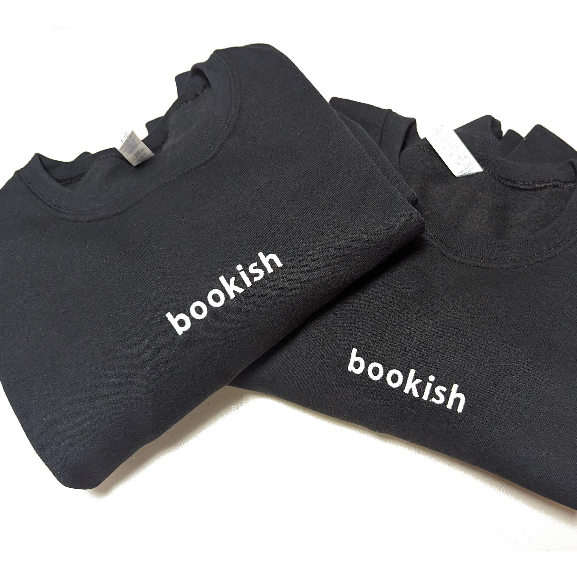 Bookish Besticktes Sweatshirt Buch-Liebhaber-Geschenk Minimalistischer Hoodie