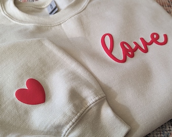 Retro Valentine's Day Sweatshirt | Puff Love Sweater