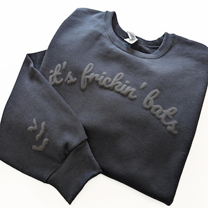 Halloween Puff Sweatshirt It's Frickin' Bats Crewneck Sweatshirt