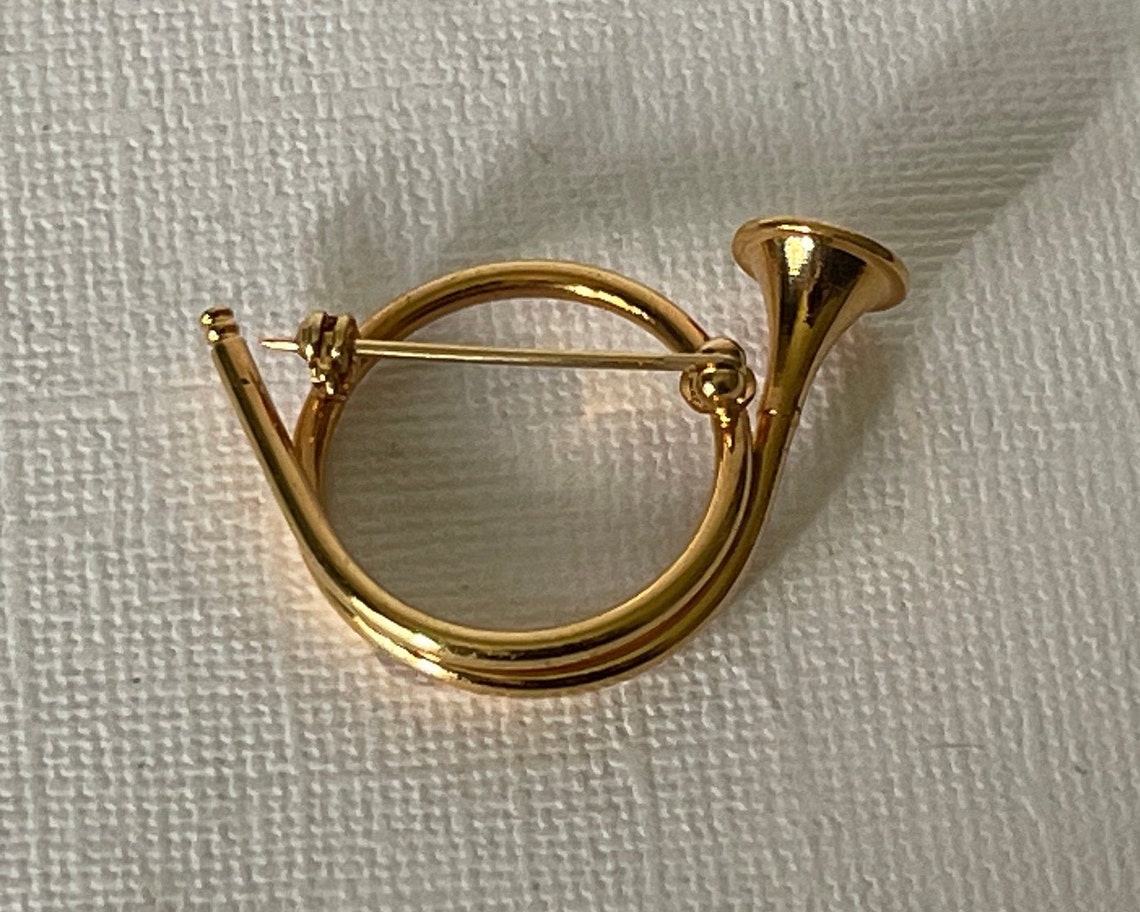 Vintage horn brooch french horn brooch valveless french Etsy
