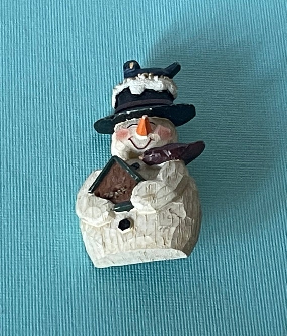 Vintage snowman brooch, Frosty, Christmas jewelry,