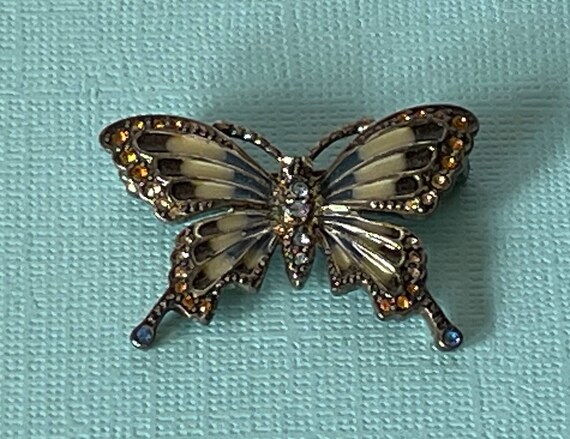 Vintage butterfly brooch, signed Monet butterfly … - image 3