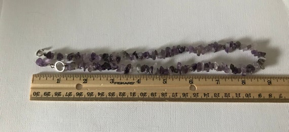 Vintage amethyst rock necklace, 18 inch necklace,… - image 4