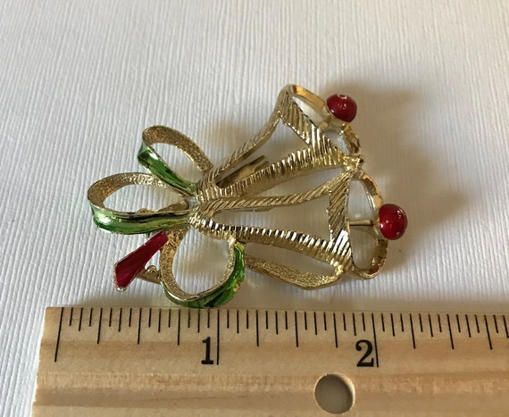 Vintage Gerry's bell pin, jingle bells pin, Chris… - image 3