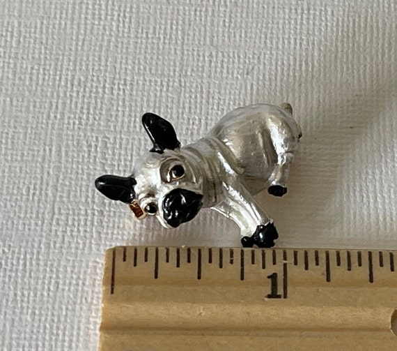 French bulldog brooch, dog jewelry, white dog pin… - image 5
