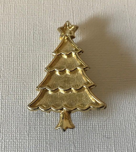 Vintage Christmas tree brooch, Christmas brooch, … - image 2