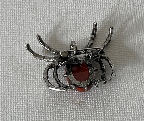 Spider brooch, flame jasper spider pin, tarantula… - image 6