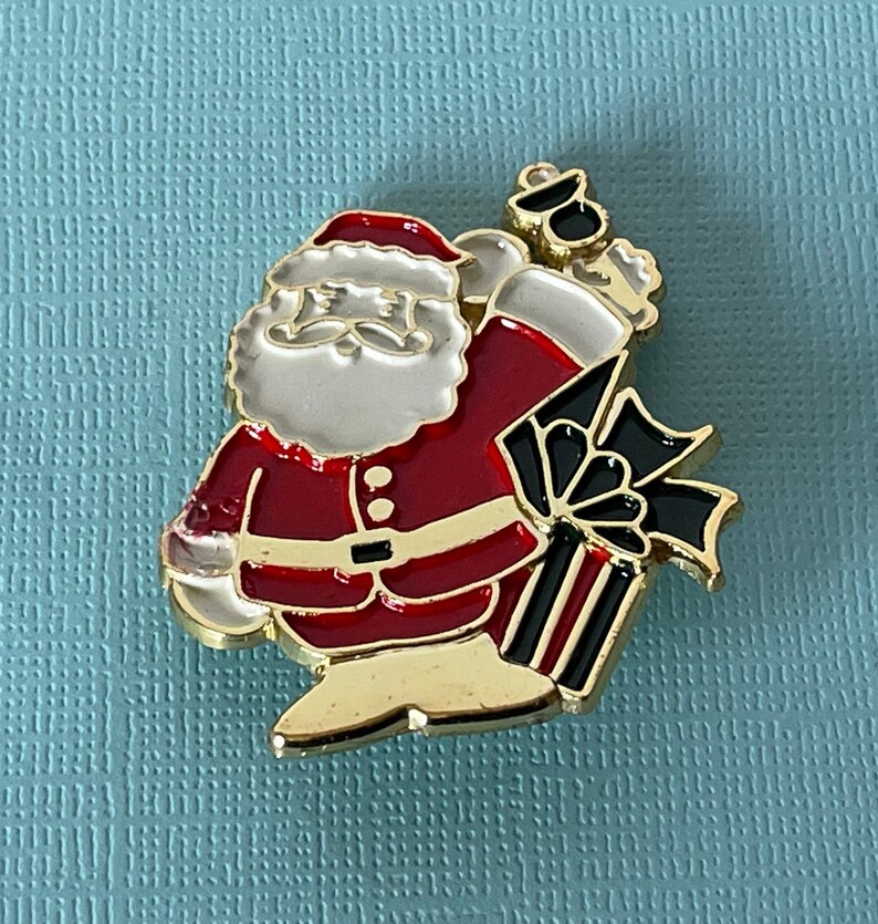 Christmas jewelry Vintage Santa brooch holiday pin vintage Santa pin Christmas pin Santa pin Santa on sleigh brooch Christmas brooch