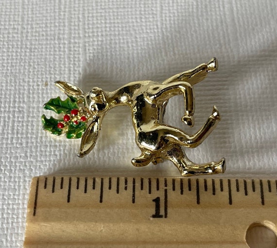 Vintage reindeer brooch, Signed Gerry's Rudolph b… - image 4