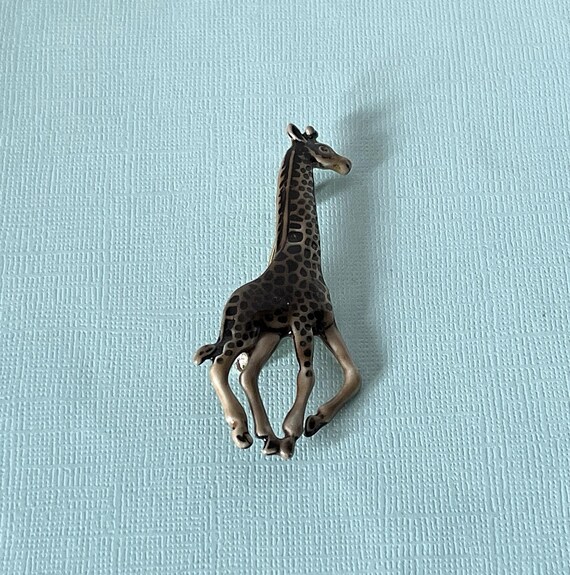 Large vintage giraffe brooch, giraffe pin, giraffe brooch vintage, animal brooch, Africa animal pin, zoo animal giraffe brooch, giraffe View 3