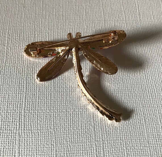 Rhinestone dragonfly brooch, pink dragonfly pin, purple dragonfly brooch, orange dragonfly pin, green dragonfly pin, dragonfly jewelry pin View 5