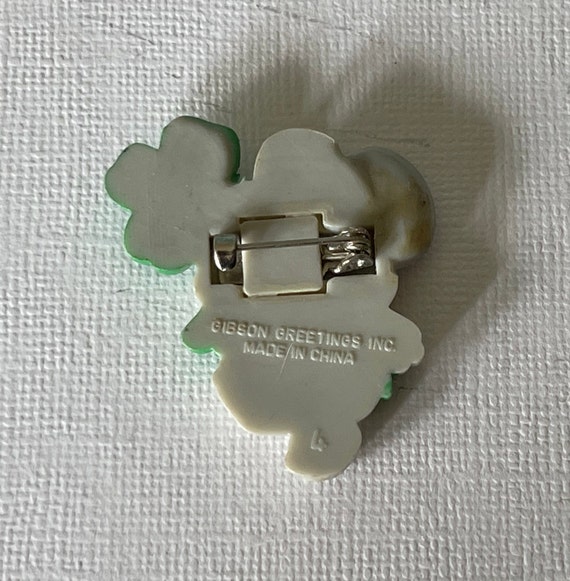 Vintage St Patrick's day brooch, mouse brooch, sh… - image 7