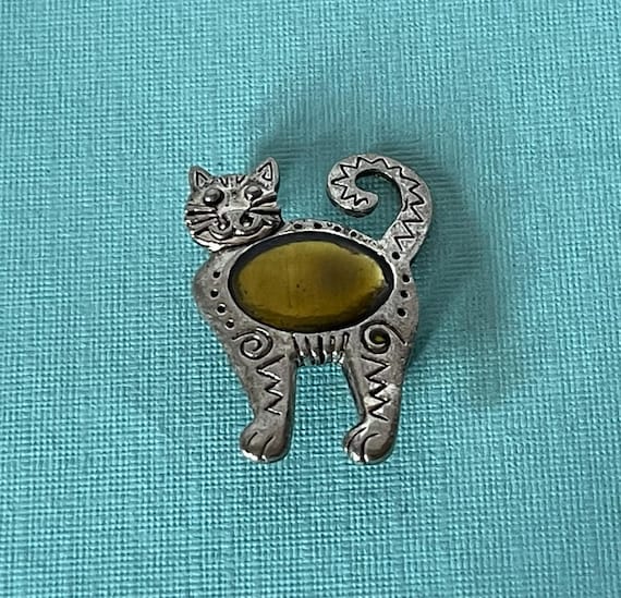 Vintage cat brooch, cat jewelry, cat pin vintage, cat gifts, silver cat brooch, gold cat brooch, cat brooch vintage, silver cat brooch