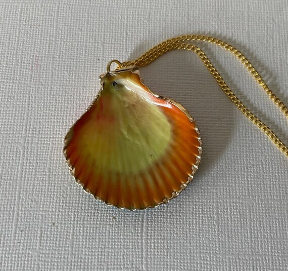 Rainbow shell necklace, 24" shell necklace, gold … - image 8