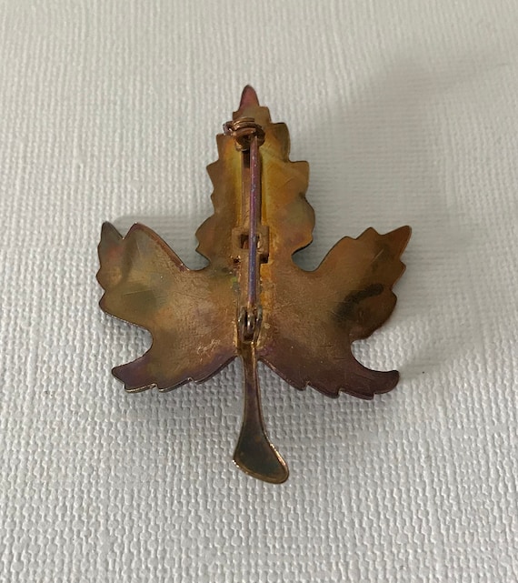 Vintage leaf brooch, maple leaf brooch, scarf bro… - image 5