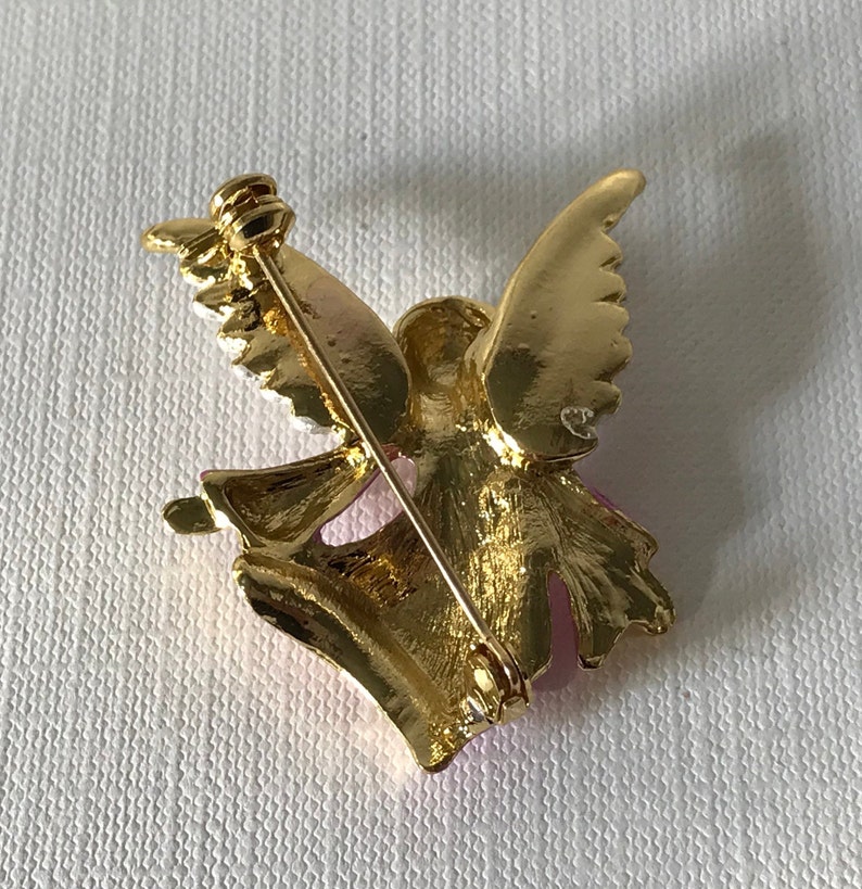 Pink Angel Pin Rhinestone Angel Pin Heavenly Angel Pin Etsy