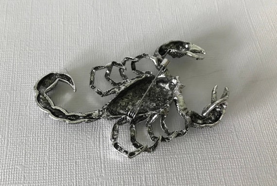 Large rhinestone scorpion brooch, Scorpio birth s… - image 4