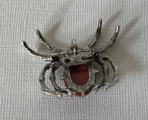 Spider brooch, red jasper spider pin,  Halloween … - image 5