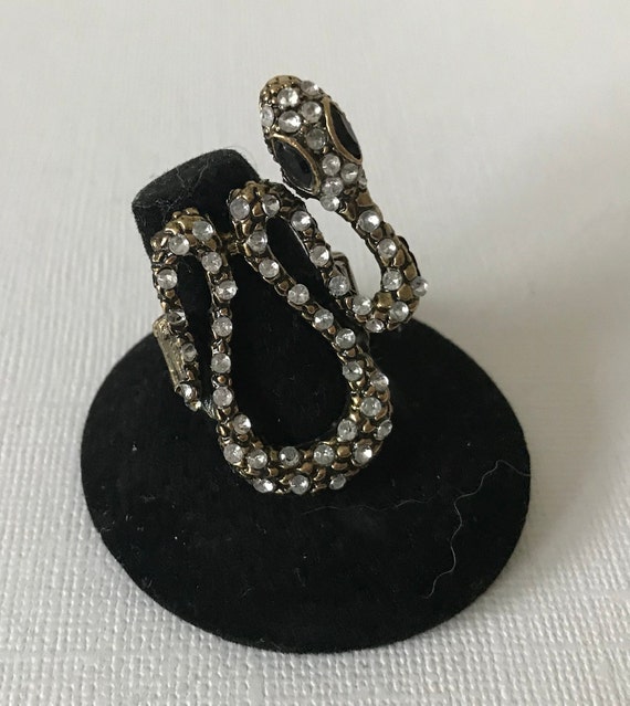 Vintage snake ring, size 8 1/2 ring, gold snake ri