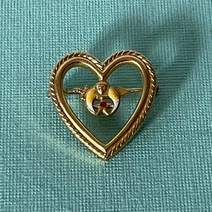 Vintage shriner brooch, shriner jewelry, masonic jewelry, Shriner heart brooch, Shriner brooch vintage, heart jewelry, Shriner pin, masonic