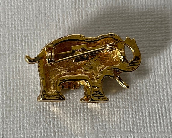 Vintage elephant brooch, rhinestone elephant pin,… - image 5