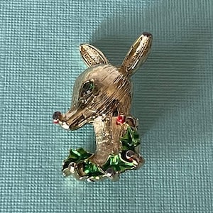 Vintage Rudolph brooch, vintage reindeer pin, signed Gerrys reindeer pin, Rudolph the red nosed reindeer, Christmas jewelry, Rudolph brooch