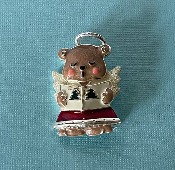 Vintage angel brooch, Christmas angel pin, angel bear brooch, bear brooch, Christmas bear pin, choir angel brooch, angel jewelry, Christmas