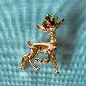 Vintage reindeer brooch, Signed Gerry&#39;s Rudolph brooch, Christmas pin, Christmas reindeer brooch, Reindeer pin, Gerry&#39;s reindeer brooch