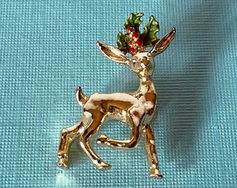Vintage reindeer brooch, Signed Gerry's Rudolph brooch, Christmas pin, Christmas reindeer brooch, Reindeer pin, Gerry's reindeer brooch