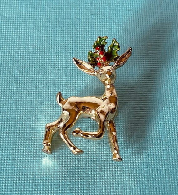 Vintage reindeer brooch, Signed Gerry's Rudolph b… - image 2