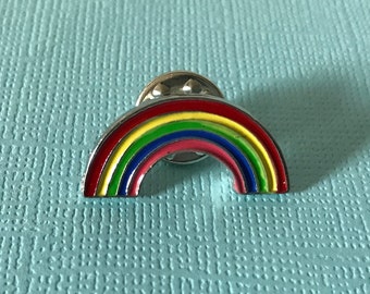 Vintage rainbow lapel pin, pride pin, rainbow brooch, small rainbow pin, rainbow tie tack, rainbow jewelry, Lgbtq, SSO, rainbow lapel pin