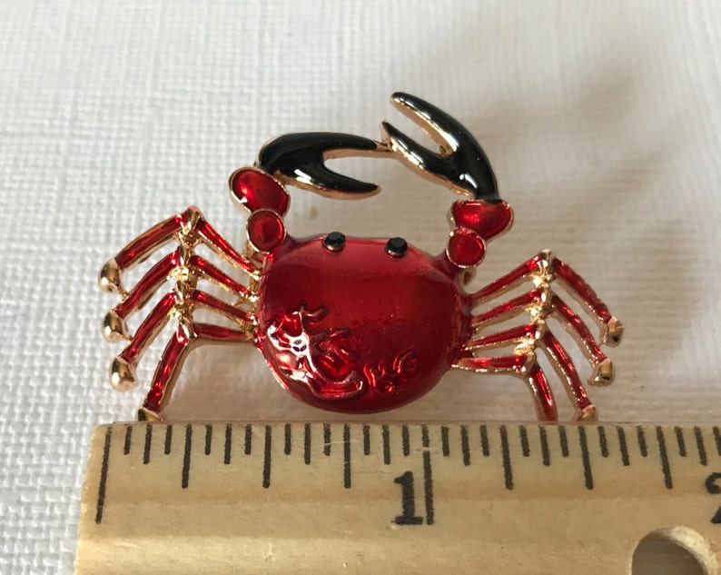 gold crab spider king crab pin crab pins red crab brooch red and gold crab pin dungenous crab crab pin Red crab brooch spider crab