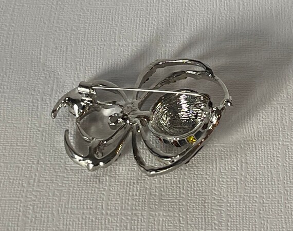 Rhinestone spider brooch, tarantula brooch, yellow spider pin, blue spider pin Halloween spider brooch wedding spider brooch, spider jewelry View 4