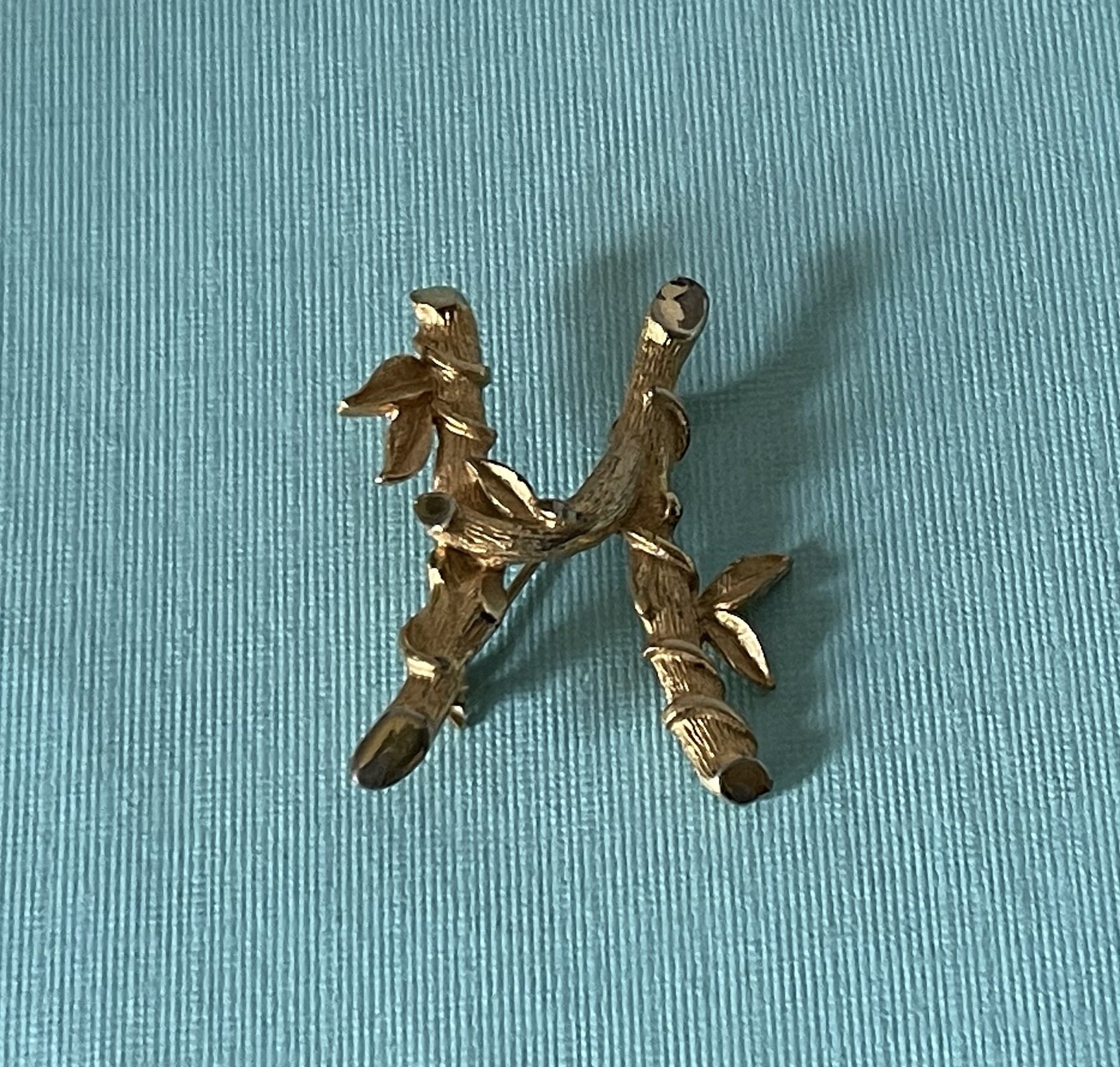 Vintage letter H brooch, gold h pin, Signed Sarah H brooch, Sarah Coventry, Letter H jewelry, letter H vintage, letter H pin, initial H pin